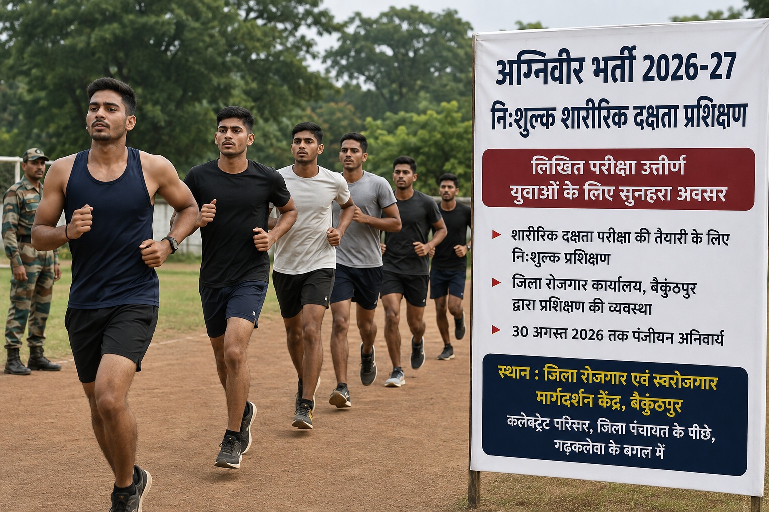 अग्निवीर भर्ती परीक्षा पास युवाओं के लिए बड़ी खबर, मिलेगा निःशुल्क शारीरिक दक्षता प्रशिक्षण